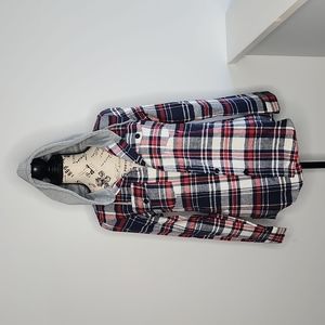 BomDeals plaid hooded top size small